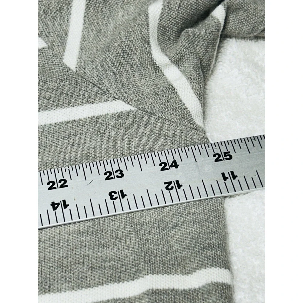 Polo Ralph Lauren Men's 2XL Grey White Striped Mesh Polo Short Sleeve Pristine